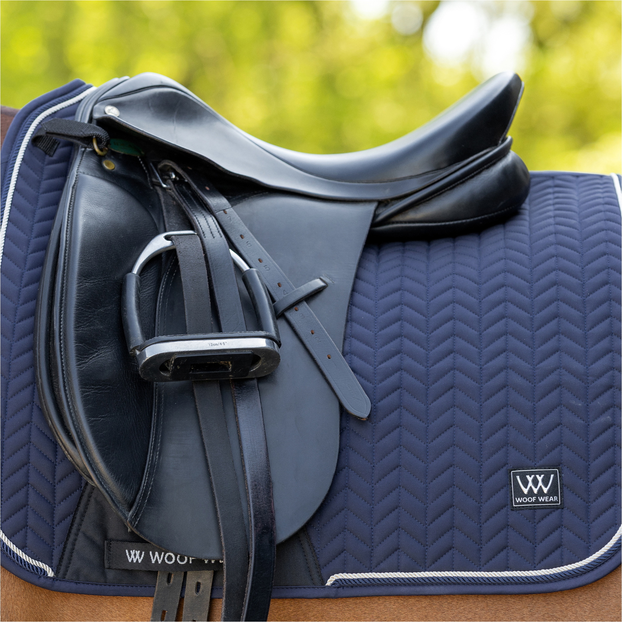 2025 Woof Wear Herringbone Dressage Tapis De Selle WS0043-NANA - Navy